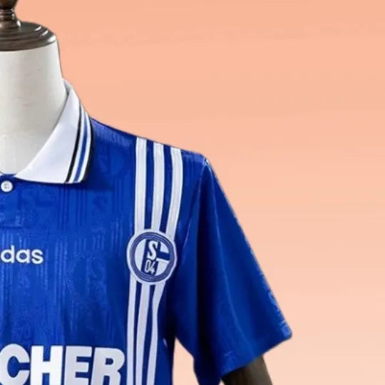 Retro 199697 Schalke 04 Home jersey Fan Version