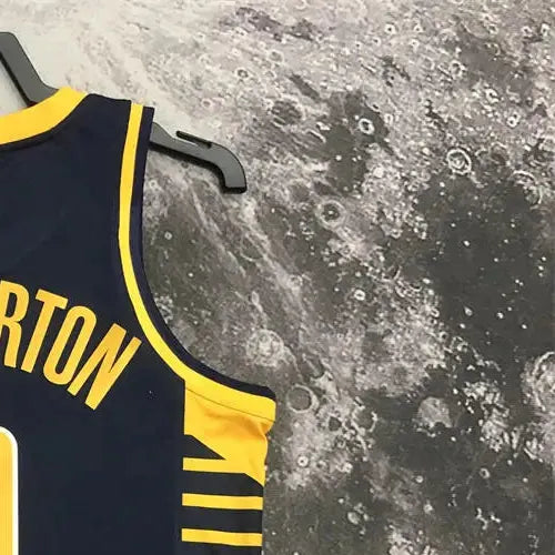 NBA Indiana Pacers V-Neck Black Jersey HALIBURTON#0 S-XXL