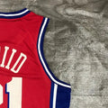 NBA Philadelphia 76ers V-Neck Red Jersey EMBIID#21 S-XXL
