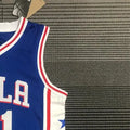 NBA Philadelphia 76ers Round Neck Blue 75th Anniversary Jersey EMBIID#21 S-XXL