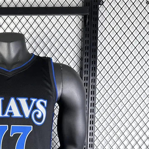 NBA Dallas Mavericks 2024 V-Neck Black Jersey DONCIC#77 S-XXL