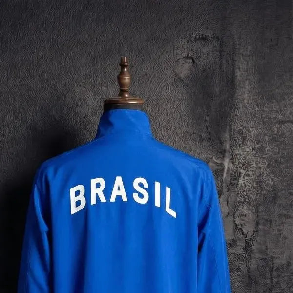 1998 Vintage Style Brazil Blue Jacket Windbreaker Sport Unifom