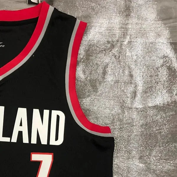 NBA Portland Trail Blazers V-Neck Black Jersey ROY#7 S-XXL