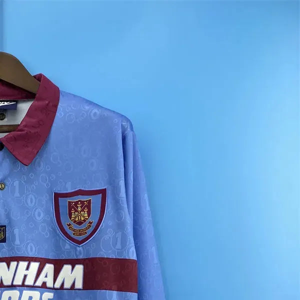 Retro West Ham United 9597 away long sleeve jersey Fan Version