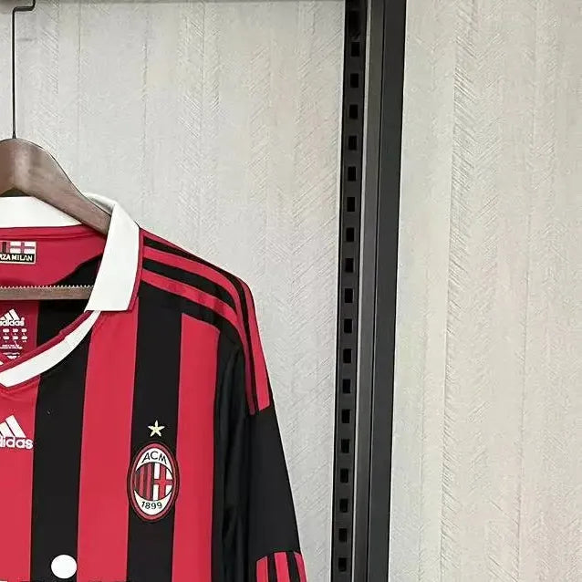 Retro AC Milan 0910 Long Sleeve Home jersey Fan Version