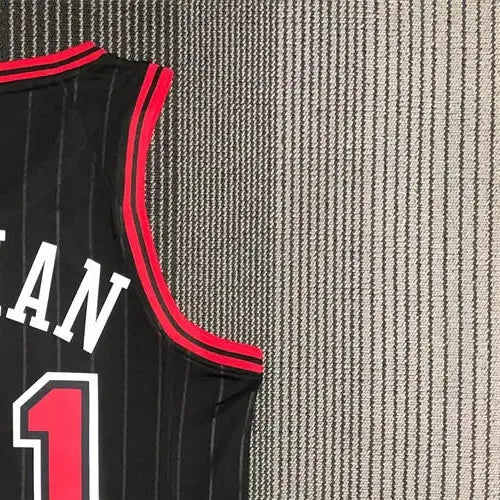 NBA Chicago Bulls Round Neck Black 75th AnniversaryJersey RODMAN#91 S-XXL