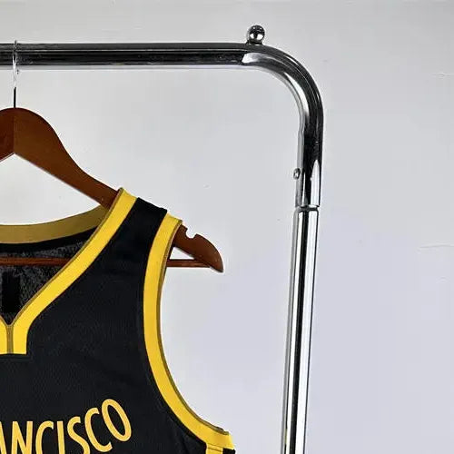 NBA Golden State Warriors 2024 V-Neck City Edition Black Jersey WIGGINS#22 S-XXL