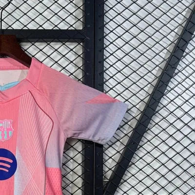 202526 Barcelona Special Edition Pink jersey kids Kits size 16-28