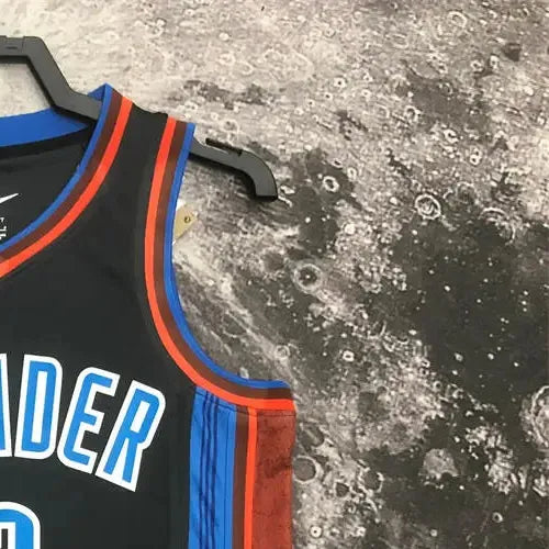 NBA Oklahoma City Thunder V-Neck Black Jersey GILGEOUS-ALEXANDER#2 S-XXL