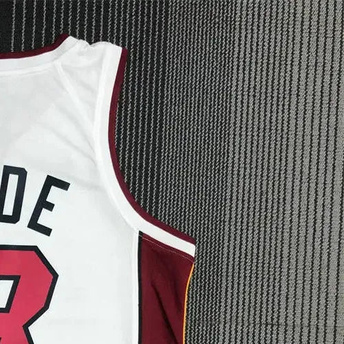 NBA Miami Hearts V-Neck White 75th Anniversary Jersey WADE#3 S-XXL