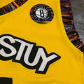 NBA Brooklyn Nets V-Neck Yellow Jersey DURANT#7 S-XXL