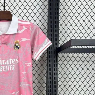 202324 Real Madrid Dragon edition pink jersey kids Kits size 16-28