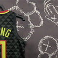 NBA Altanta Hawks V-Neck Black Jersey YOUNG#11 S-XXL