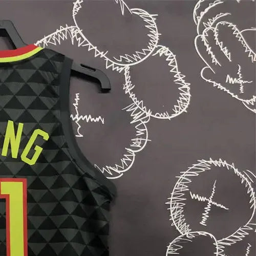 NBA Altanta Hawks V-Neck Black Jersey YOUNG#11 S-XXL