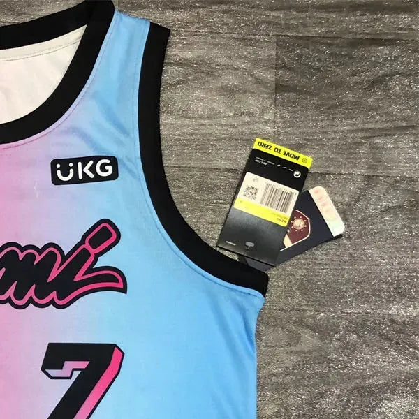 NBA Miami Hearts round neck Gradient Jersey DRAGIC#7 S-XXL