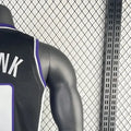 NBA Scaramento Kings 2024 V-Neck Black jersey MONK#0 S-XXL