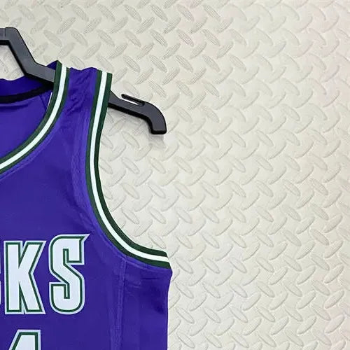 NBA Milwaukee Bucks V-Neck Purple jersey ANTETOKOUNMPO#34 S-XXL