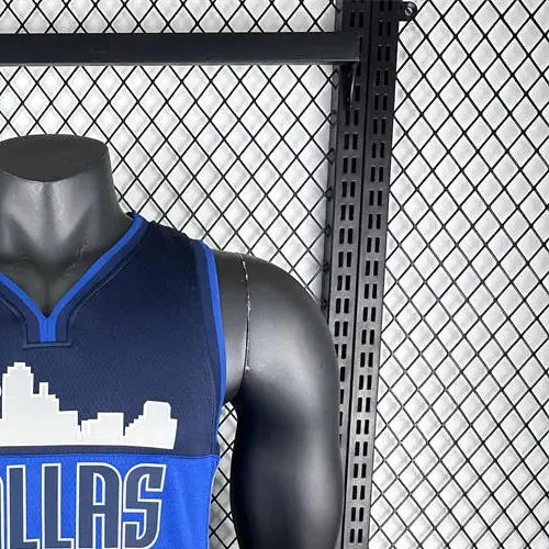 NBA Dallas Mavericks V-Neck Snow Mountain Royal Blue Jersey IRVING#11 S-XXL