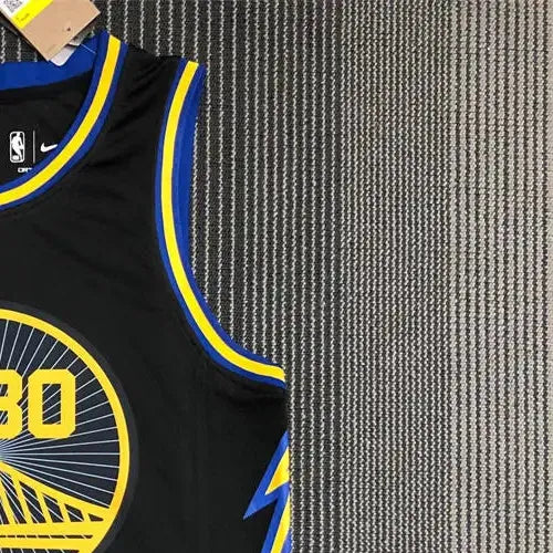 NBA Golden State Warriors V-Neck 75th anniversary Black Jersey CURRY#30 S-XXL