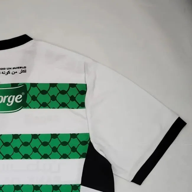 202526 CD Palestino Green and white Graffiti Special Edition Jersey Fan Version