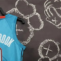 NBA Oklahoma City Thunder V-Neck Blue Jersey WESTBROOK#0 S-XXL