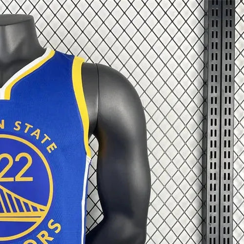 NBA Golden State Warriors 2023 V-Neck Blue Jersey WIGGINS#22 S-XXL