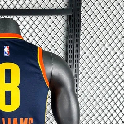 NBA Oklahoma City Thunder 2425 City Edition V-Neck Black Jersey WILLIAMS#8 S-XXL