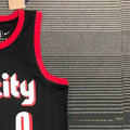 NBA Portland Trail Blazers Round Neck Black Jersey LILLARD#0 S-XXL