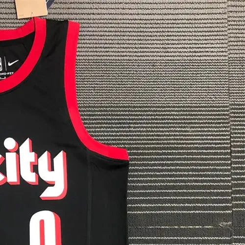 NBA Portland Trail Blazers Round Neck Black Jersey LILLARD#0 S-XXL