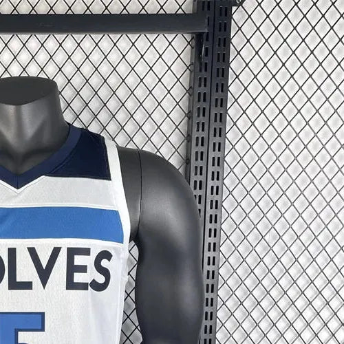 NBA Minnesota Timberwolves 2023 V-Neck White Jersey EDWARDS#5 S-XXL