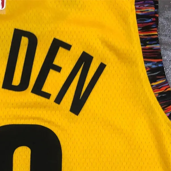 NBA Brooklyn Nets V-Neck Yellow Jersey HARDEN#13 S-XXL