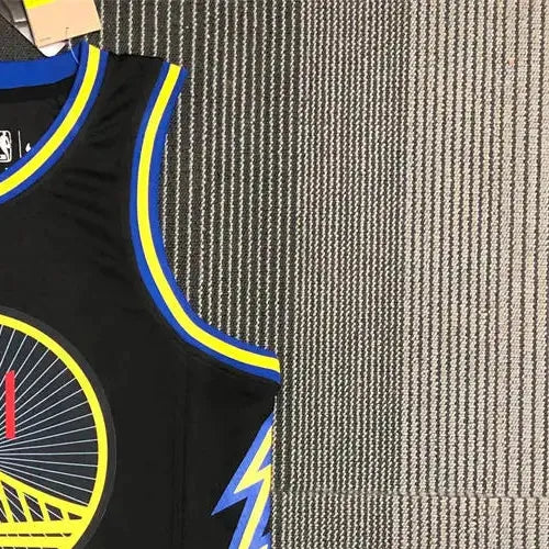 NBA Golden State Warriors V-Neck Mexico Edition 75th Anniversary Black Jersey THOMPSON#11 S-XXL