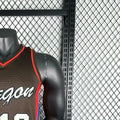 NBA Portland Trail Blazers 2021 V-Neck City Edition Black Jersey YANG#16 S-XXL