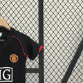 Retro Manchester United 0708 black jersey Kid Kits Size 16-28