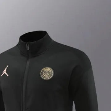 2024 PSG Black Jacket Training Suit Set Football Team Shirt Sports Fashion