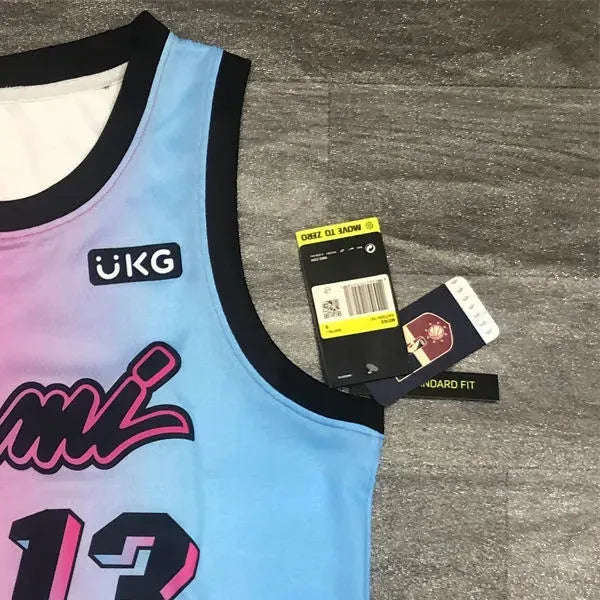 NBA Miami Hearts round neck Gradient Jersey ADEBAYO#13 S-XXL