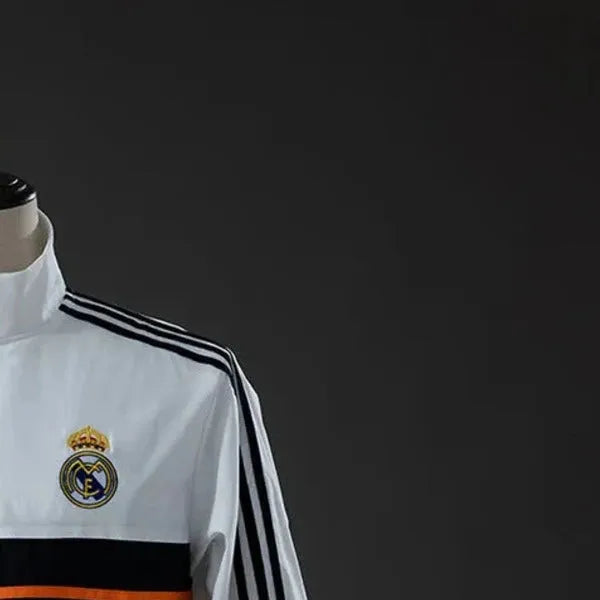 201314 Real Madrid Vintage Style White Jacket Windbreaker