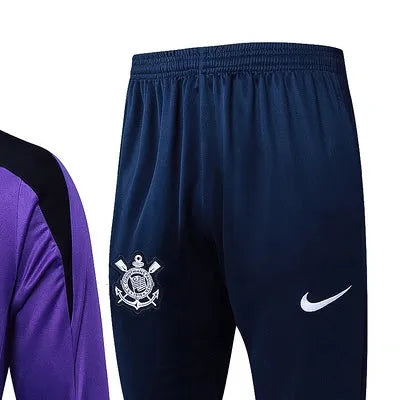 2425 Corinthians Purple Long-sleeved half-pull training kit Football team kit