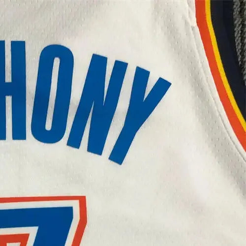 NBA Oklahoma City Thunder V-Neck White Jersey ANTHONY#7 S-XXL