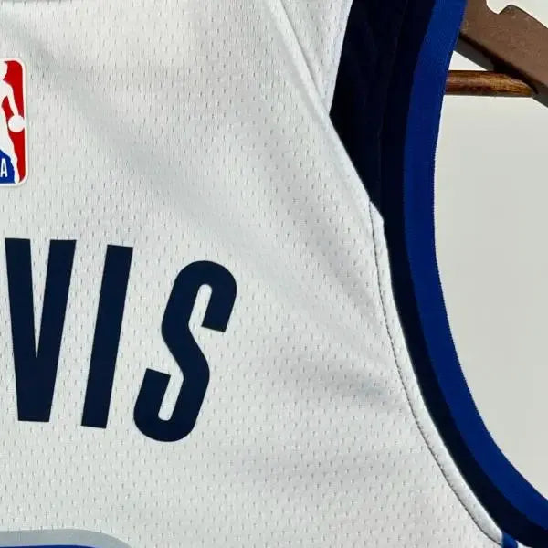 NBA Dallas Mavericks V-Neck White Jersey DAVIS#3 S-XXL