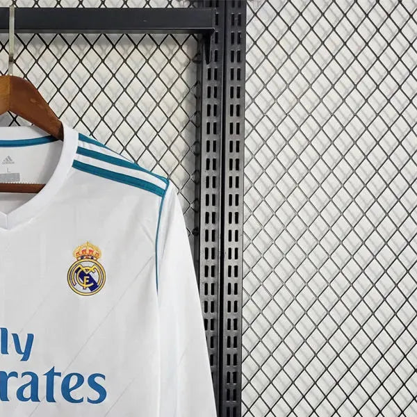 Retro Real Madrid 1718 Long Sleeve Home jersey Fan Version