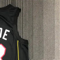 NBA Miami Hearts Round Neck Black 75th Anniversary Jersey WADE#3 S-XXL