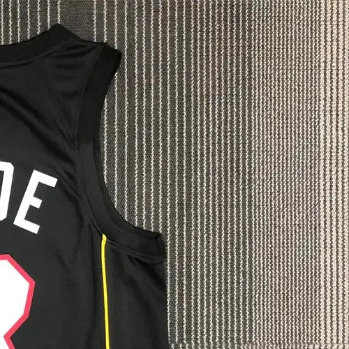 NBA Miami Hearts Round Neck Black 75th Anniversary Jersey WADE#3 S-XXL