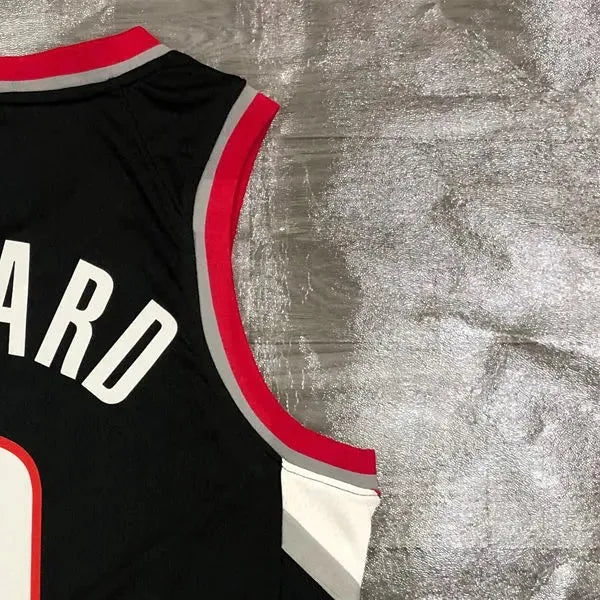 NBA Portland Trail Blazers V-Neck Black Jersey LILLARD#0 S-XXL
