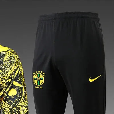 202425 Brazil Yellow Jacket Training Suit Set Football Team Shirt Sports Fashion