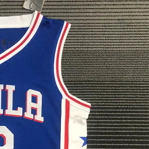 NBA Philadelphia 76ers Round Neck Blue 75th Anniversary Jersey IVERSON#3 S-XXL