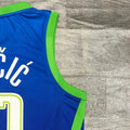 NBA Dallas Mavericks V Neck Black Blue Jersey DONCIC#77 S-XXL