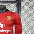 202526 Manchester United Home Long Sleeve Jersey Player Version