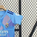 2425 Real Madrid Goalkeeper Real Madrid Blue jersey Kid Kits Size 16-28