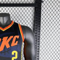 NBA Oklahoma City Thunder 2024 City Edition V-Neck Black Jersey GILGEOUS-ALEXANDER#2 S-XXL